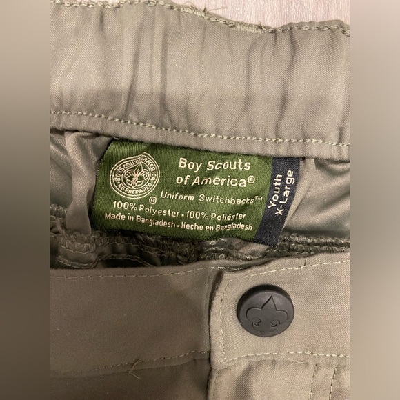 Boy Scouts Of America BSA Uniform Cargo Shorts Polyester Switchback Youth XL - Picture 1 of 8